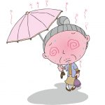 熱中症気味の高齢者のイラスト